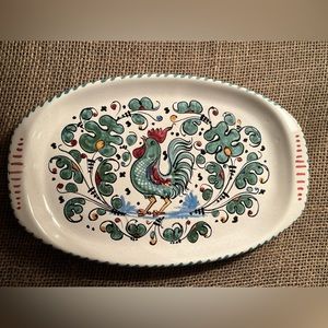 Nova Deruta Hand Painted Rooster Platter